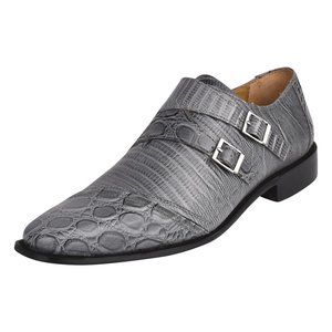 GRACE Genuine Leather Oxford Style Monk Straps